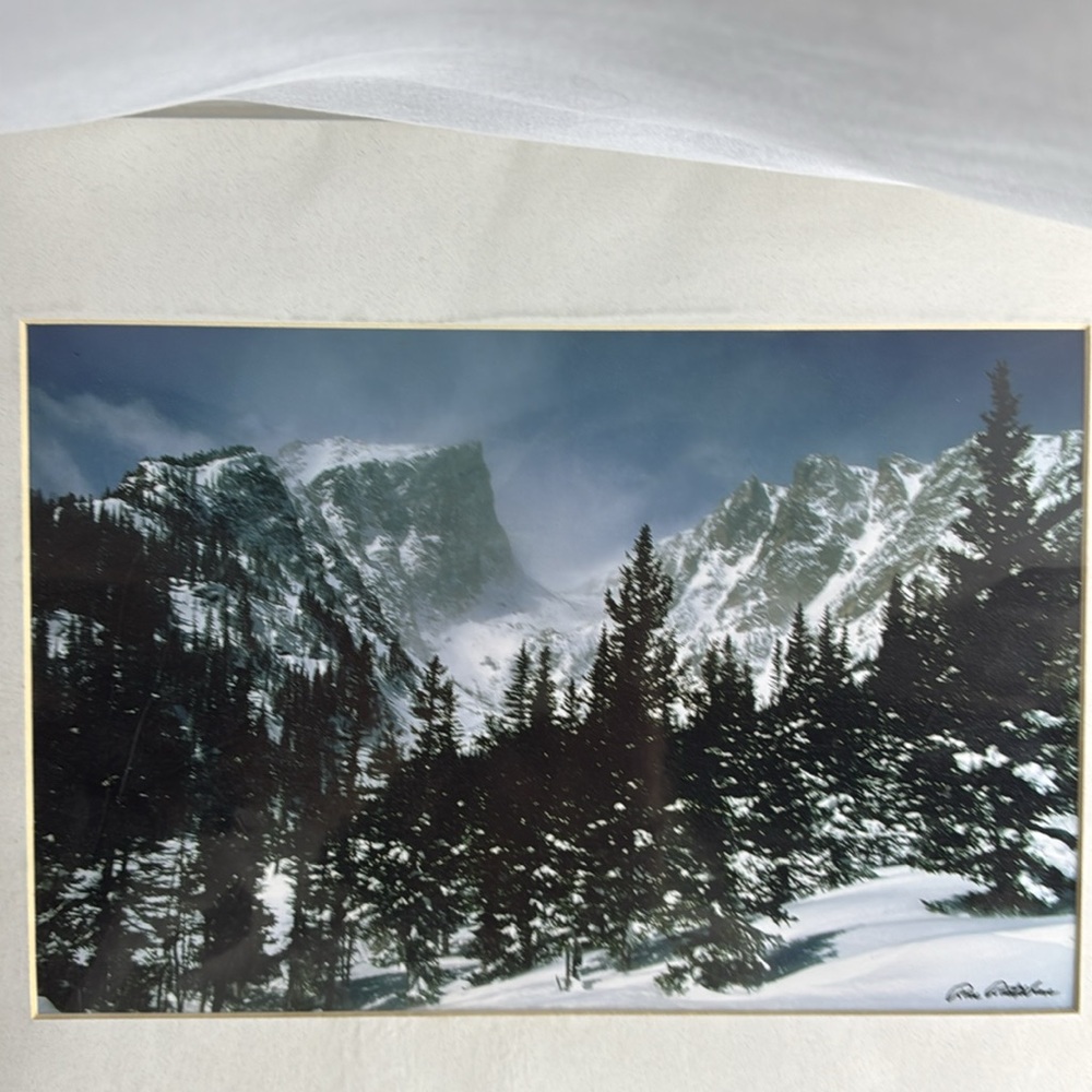 Rocky Mountain National Park Hallett Peak, Mountain Landscape Art Print Signed